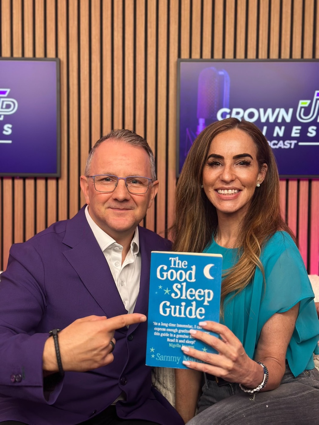 Sammy Margo appearing on the Grown Up Business podcast with The Good Sleep Guide