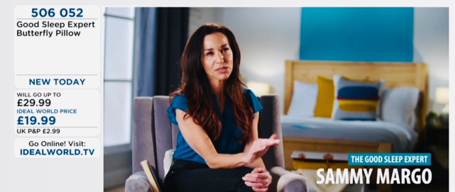 Sammy Margo appearing on television as The Good Sleep Expert